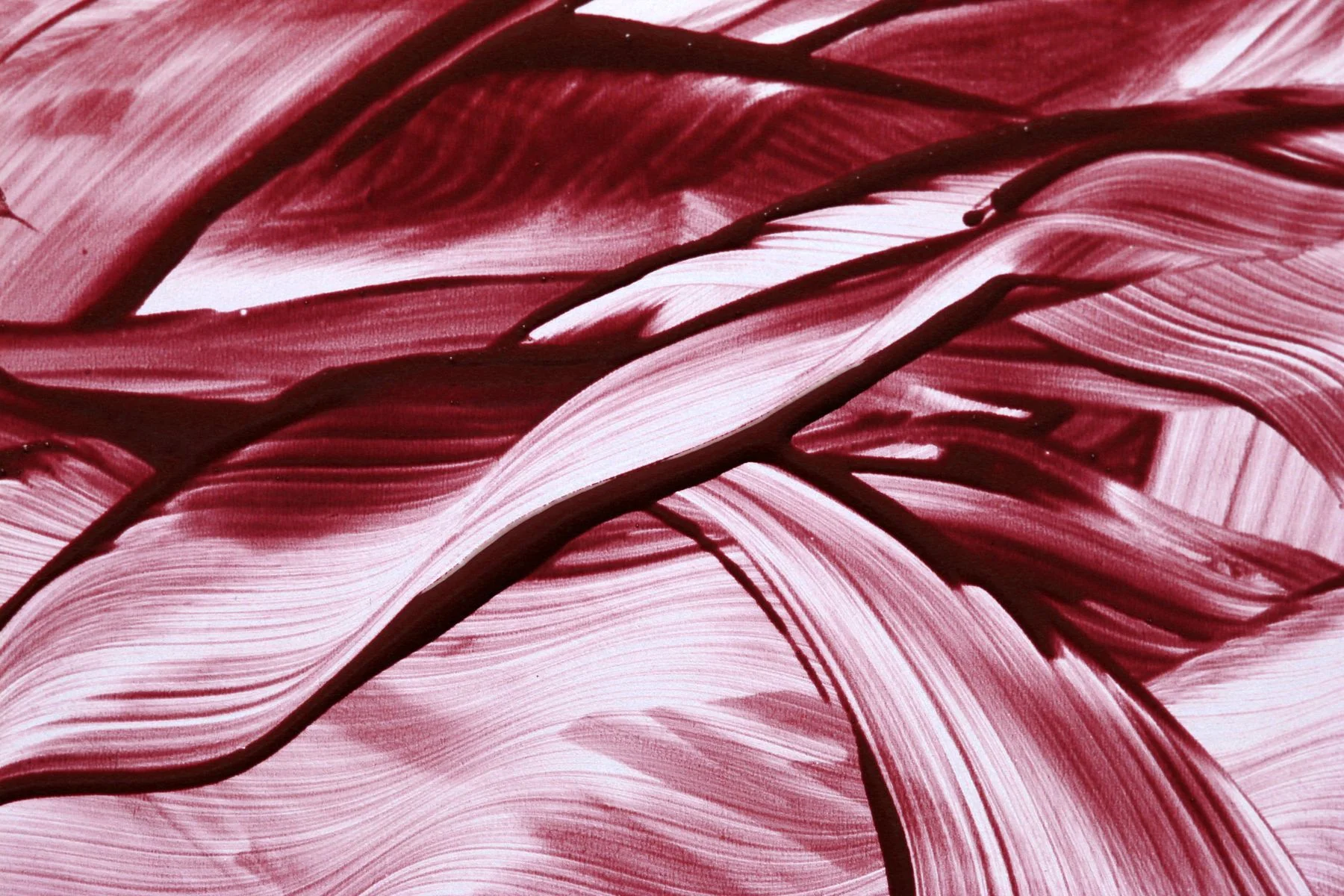 Abstract painting with expressive red brushstrokes