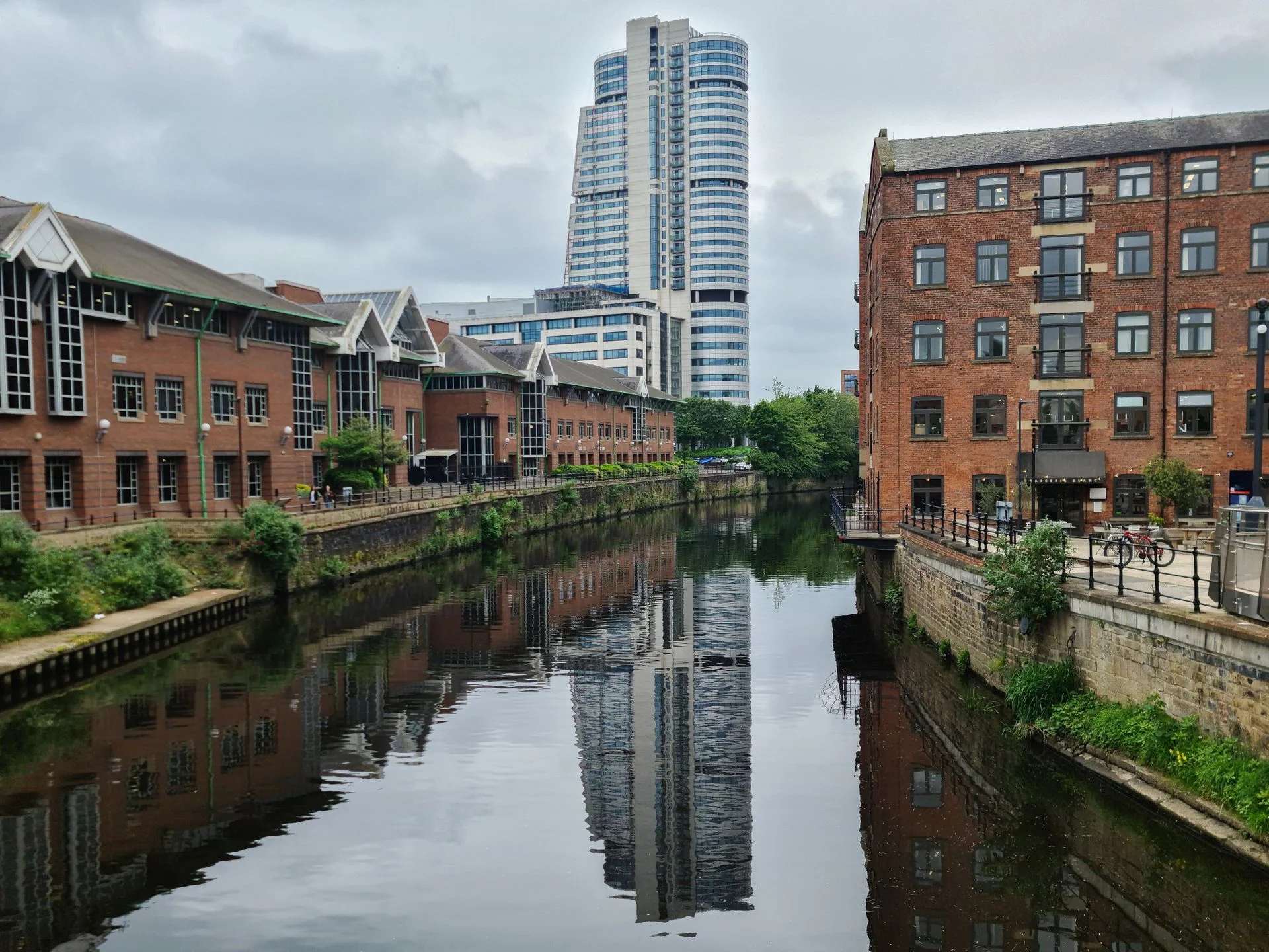 The Leeds and Liverpool Canal in the city centre, near our office
